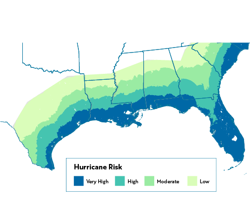 HazardHub risk factors image in southern U.S.