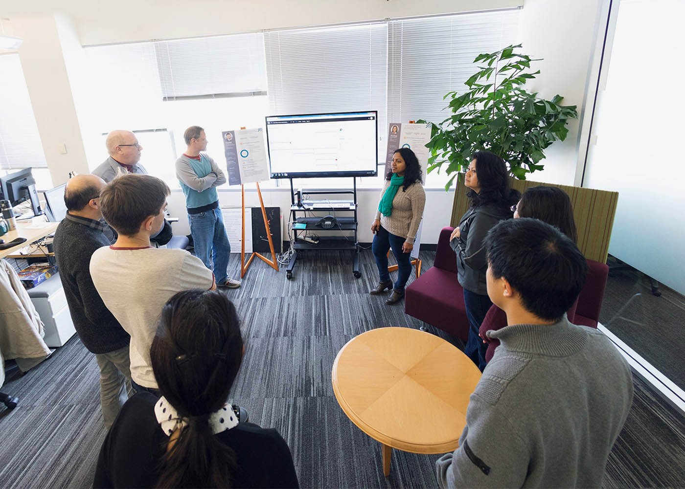 Colleagues gathered to discuss technology