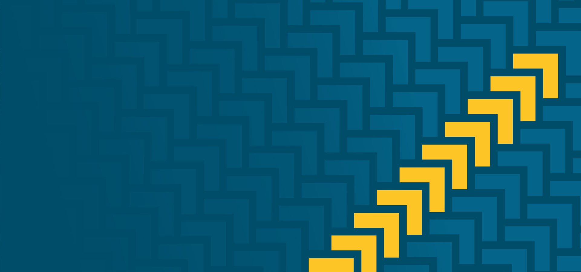 Yellow arrows on a backdrop of faded blue arrows