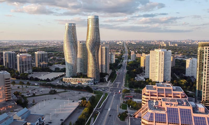 Business towers in Mississauga, Ontario