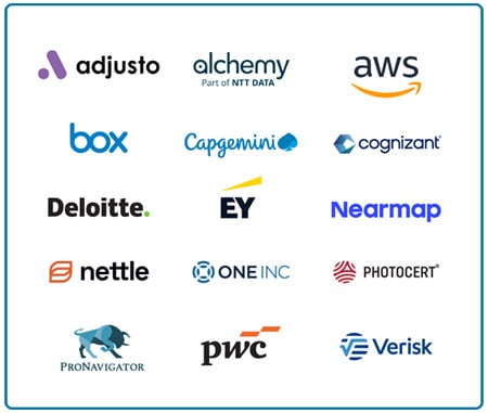 15 logos of winners of 2025 Guidewire Partner Excellence Awards