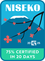 Guidewire Niseko developer badge - 75% certified in 20 days