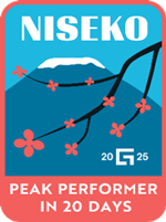 Guidewire Niseko developer badge - Peak performer in 20 days