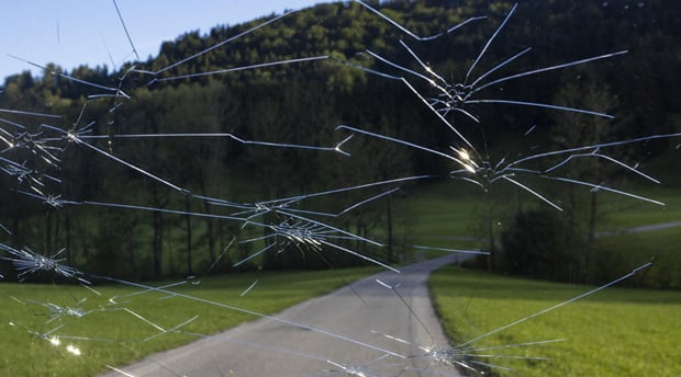 hail damage to a car windshield