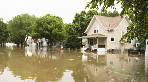 homes in high water flooding