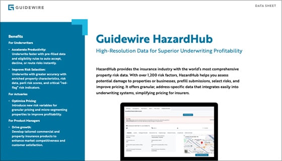 data sheet cover - Guidewire HazardHub