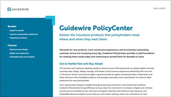 cover - PolicyCenter Data Sheet