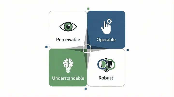 4-square chart - Perceivable, Operable, Understandable, Robust