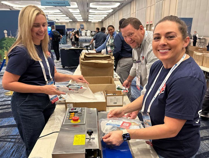 GGB team putting food packs together
