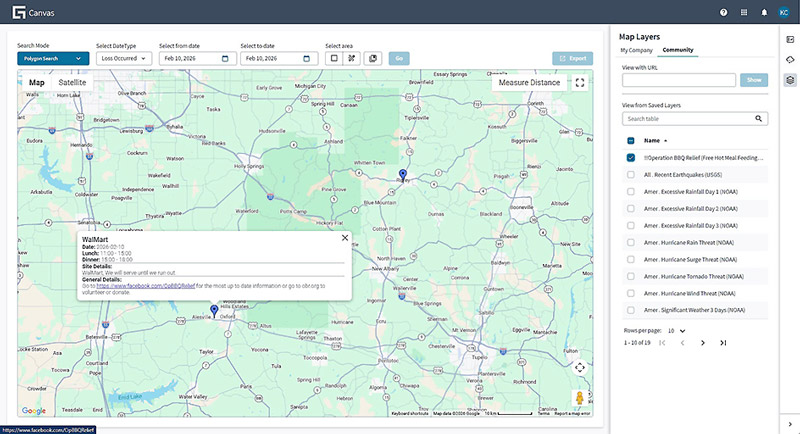 Guidewire Canvas map screenshot