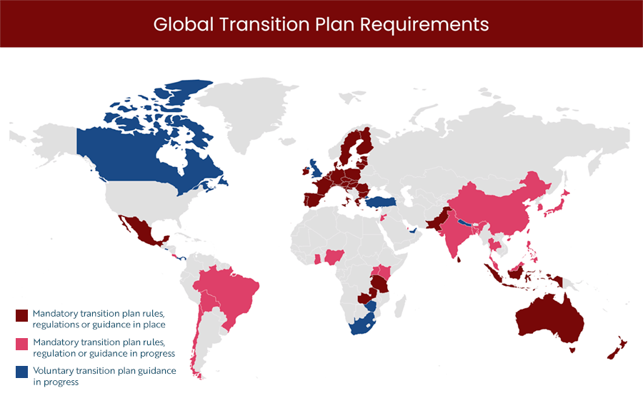 Map - Global transition plan requirements