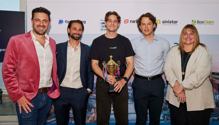 InsurPitch London 2025 winning team with trophy