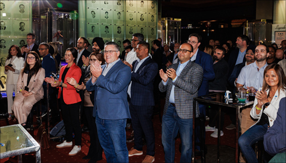 Audience standing and applauding