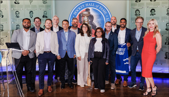 13 people on stage at InsurPitch Toronto 2025