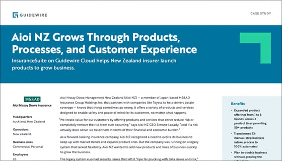 case study title - Aioi NZ Grows Its Business Through New Products Improved Processes And Enhanced Customer Experiences