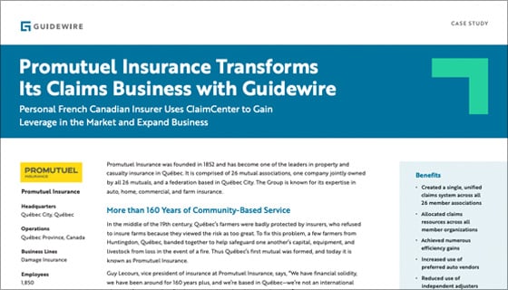 cover - Promutuel Insurance Transforms Its Claims Business with Guidewire