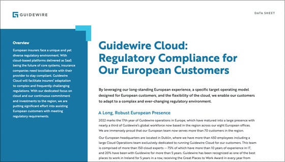 cover- Guidewire Cloud: Regulatory Compliance for Our European Customers