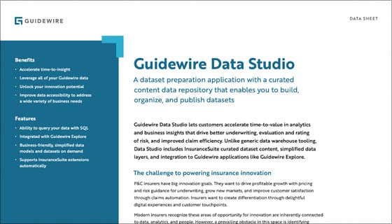 cover - Guidewire Data Sheet