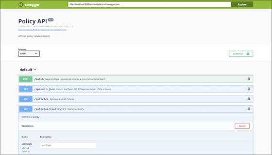 screenshot of Swagger UI