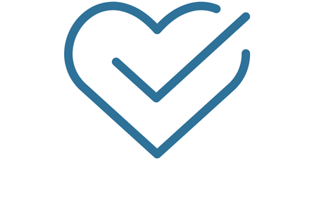 icon for trust - heart with checkmark