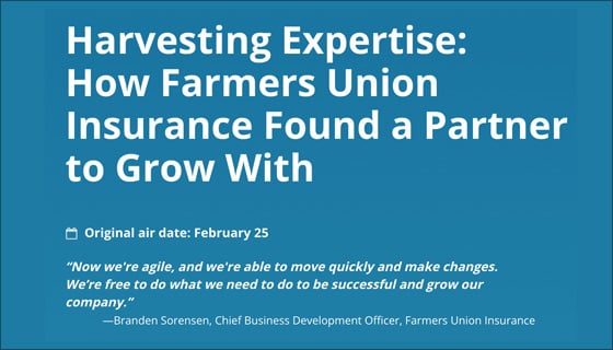 webinar title: Harvesting expertise: Farmers Union Insurance found a partner to grow with