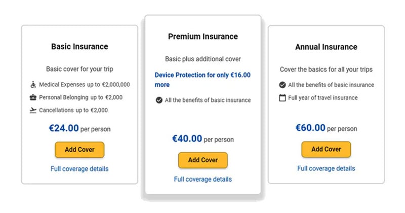 three-level options for purchasing insurance policy