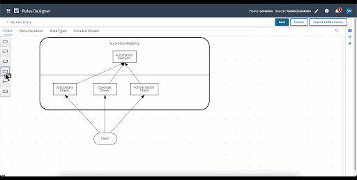 animated gif - Guidewire Rules Designer screen