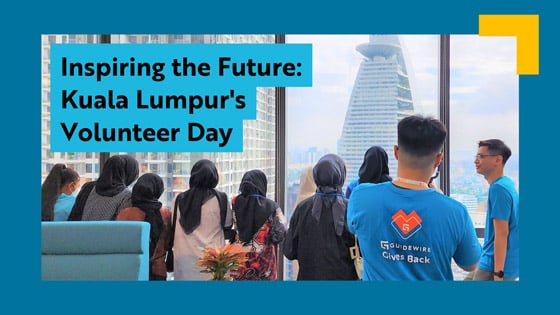 Guidewire team in Kuala Lumpur looking out into cityscape