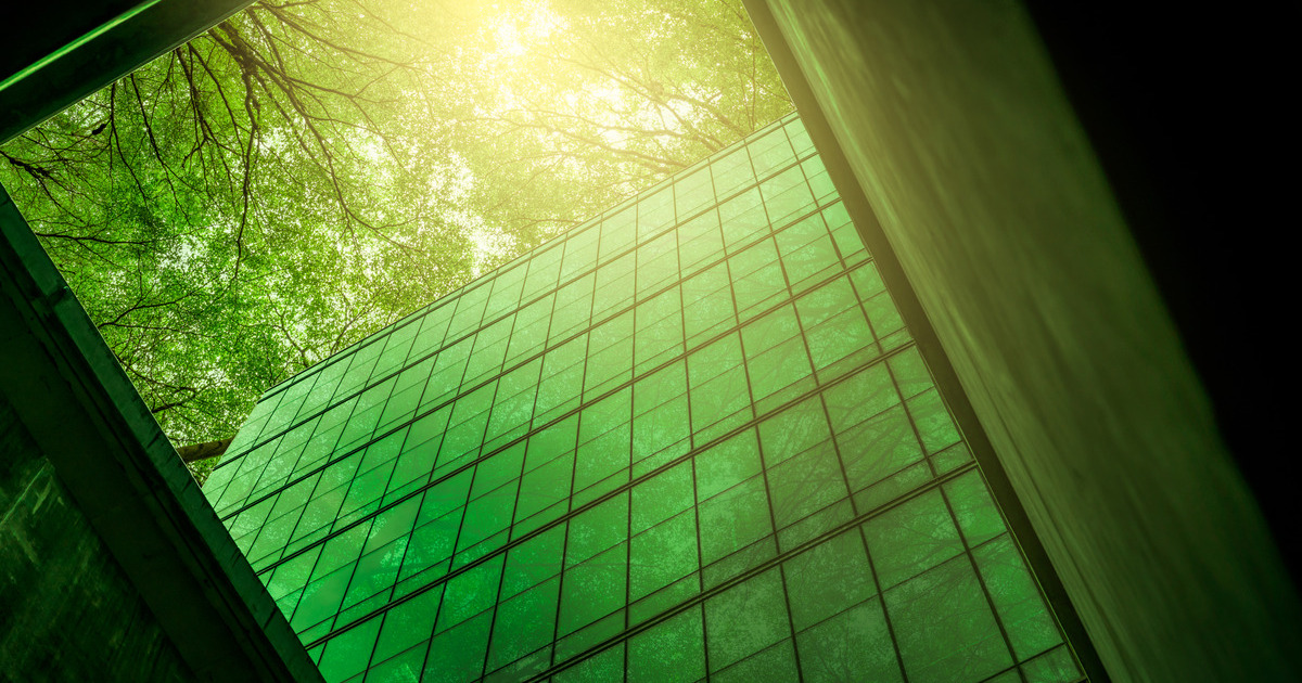 Eco-friendly building in the modern city