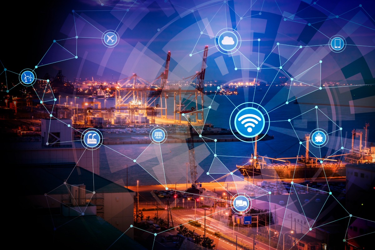 Smart factory conceptual abstract internet of things