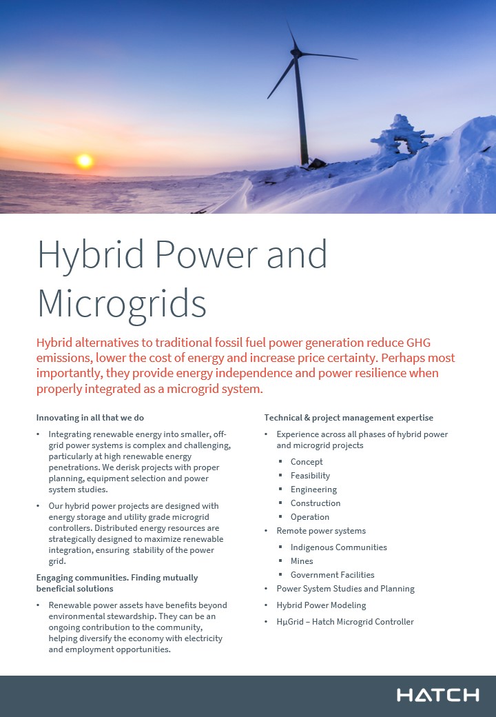 Hybrid Power and Microgrids brochure, page 1