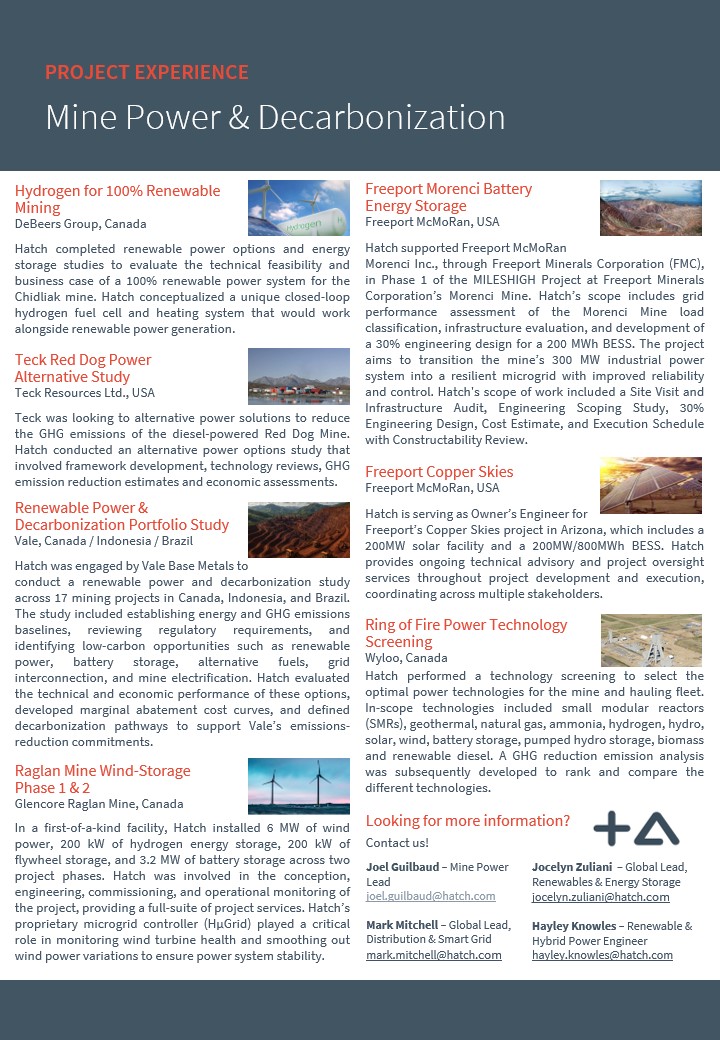 Mine Power & Decarbonization brochure, page 2