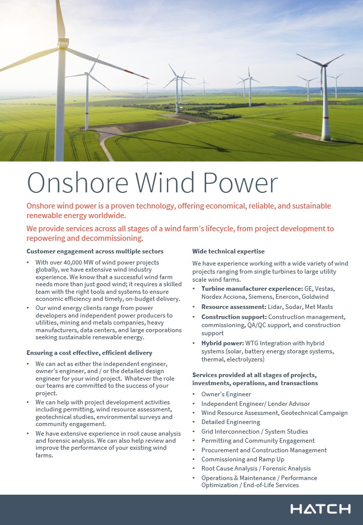 Onshore Wind Power brochure, page 1