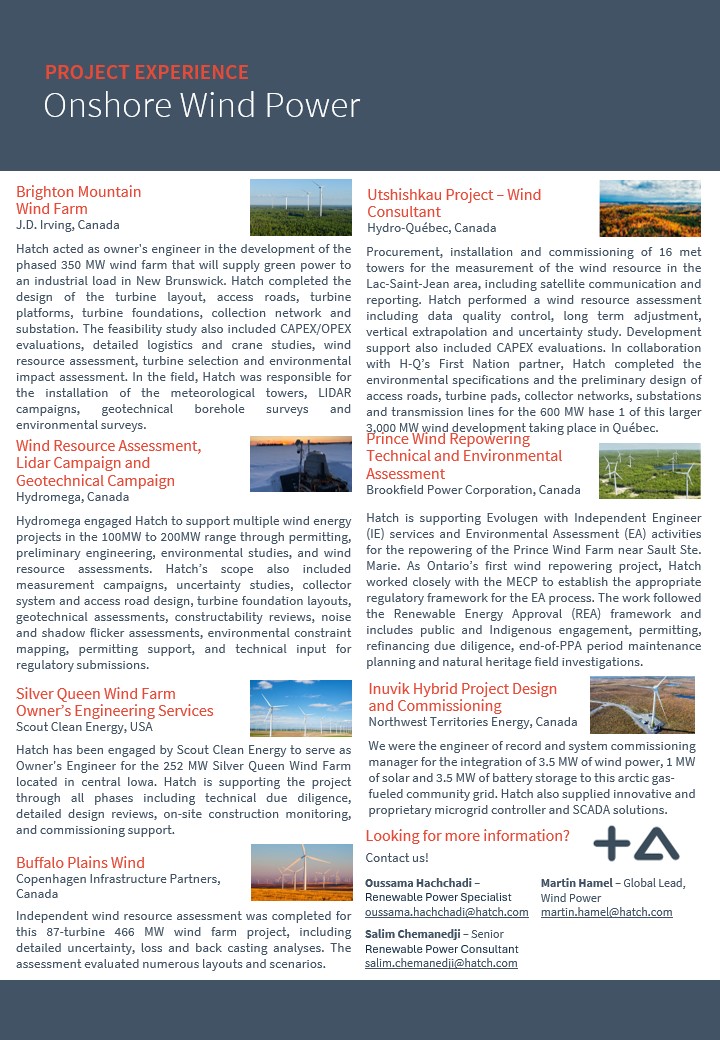Onshore Wind Power brochure, page 2
