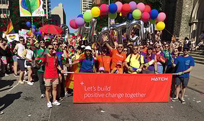 Hatch employees march in Toronto Pride parade