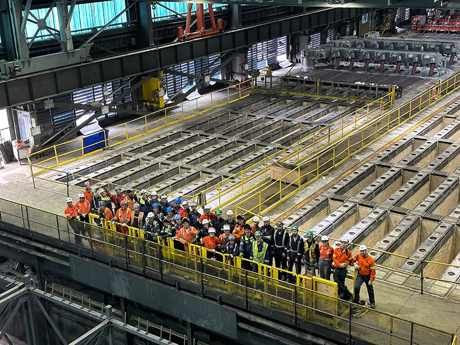 Photo marking the transfer of all ABF-1 relined sections to Alouette Operations with the contractor, Alouette and Hatch Project teams