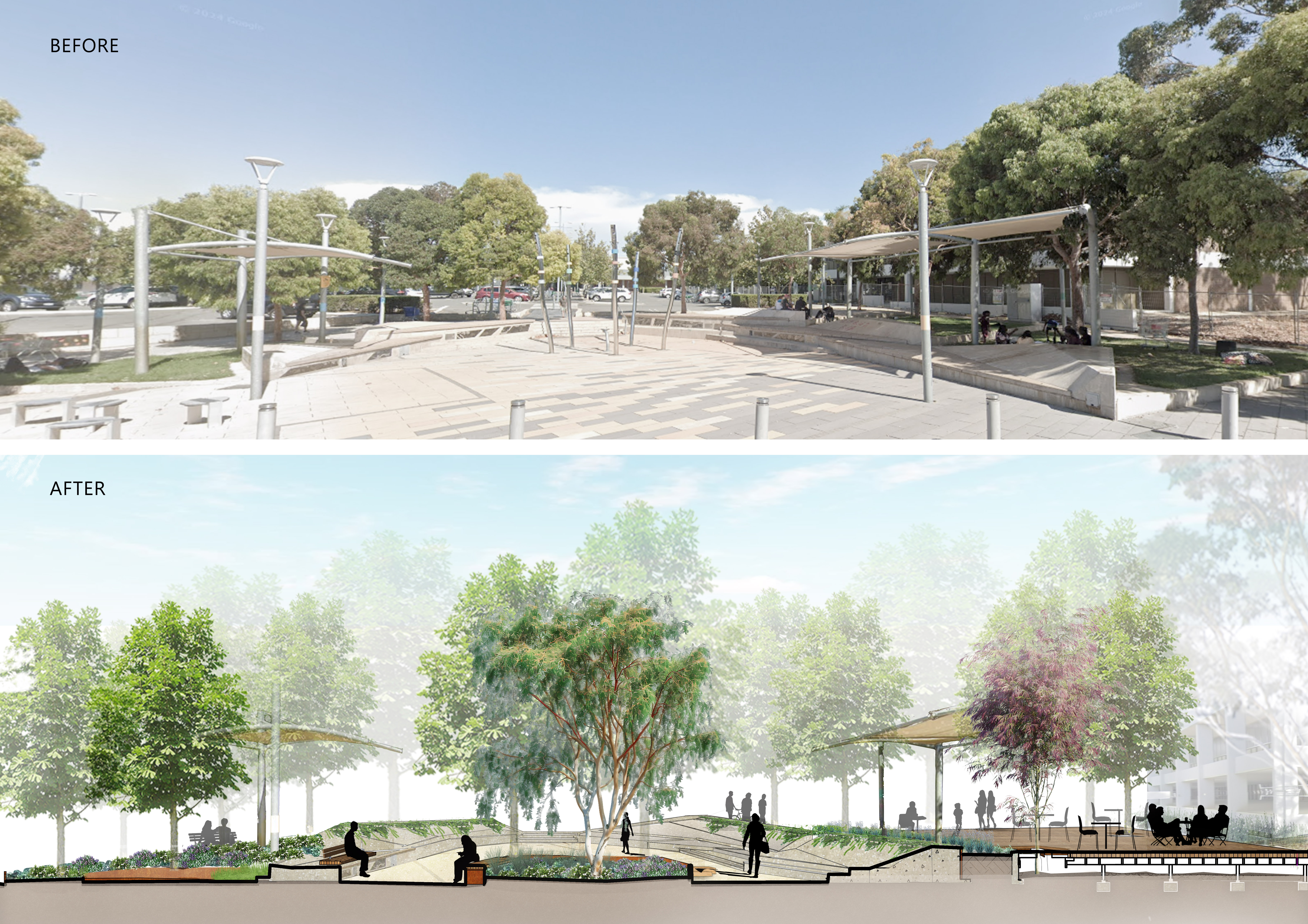 Mirrabooka Town Square Revamp before after