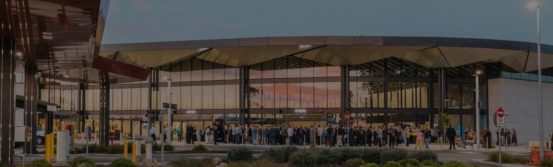 Newcastle airport darkened banner 