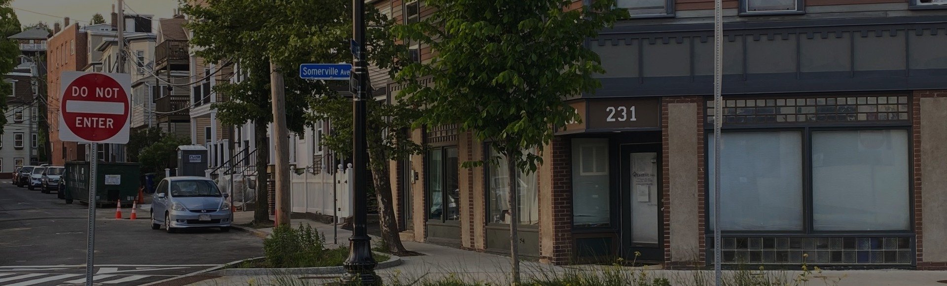 View of the bioretention basin thoughtfully sited between the road, sidewalk and state-of-the-art cycle track. 