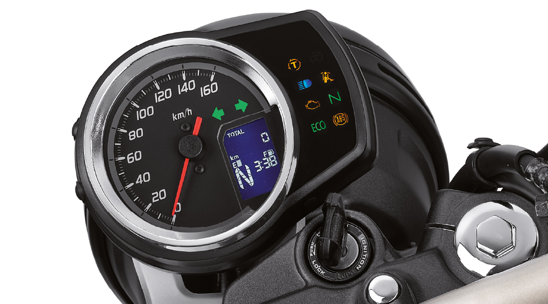 Honda CB350RS – Advanced Analogue Digital Metre — Bolder font style for better readability.