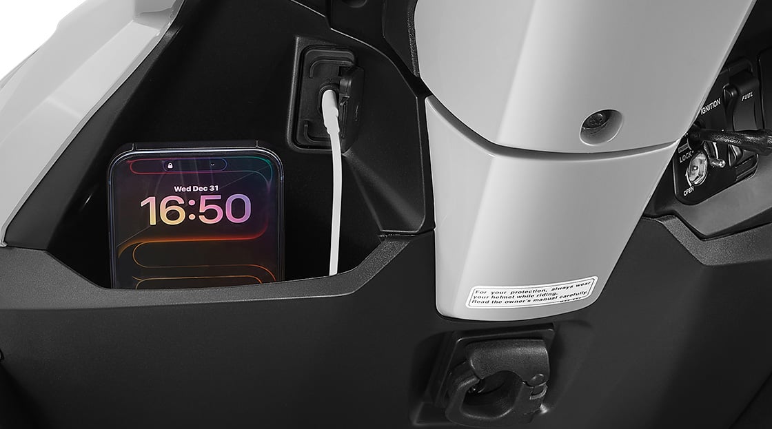 Open Glove Box with USB Type-C Charging Port