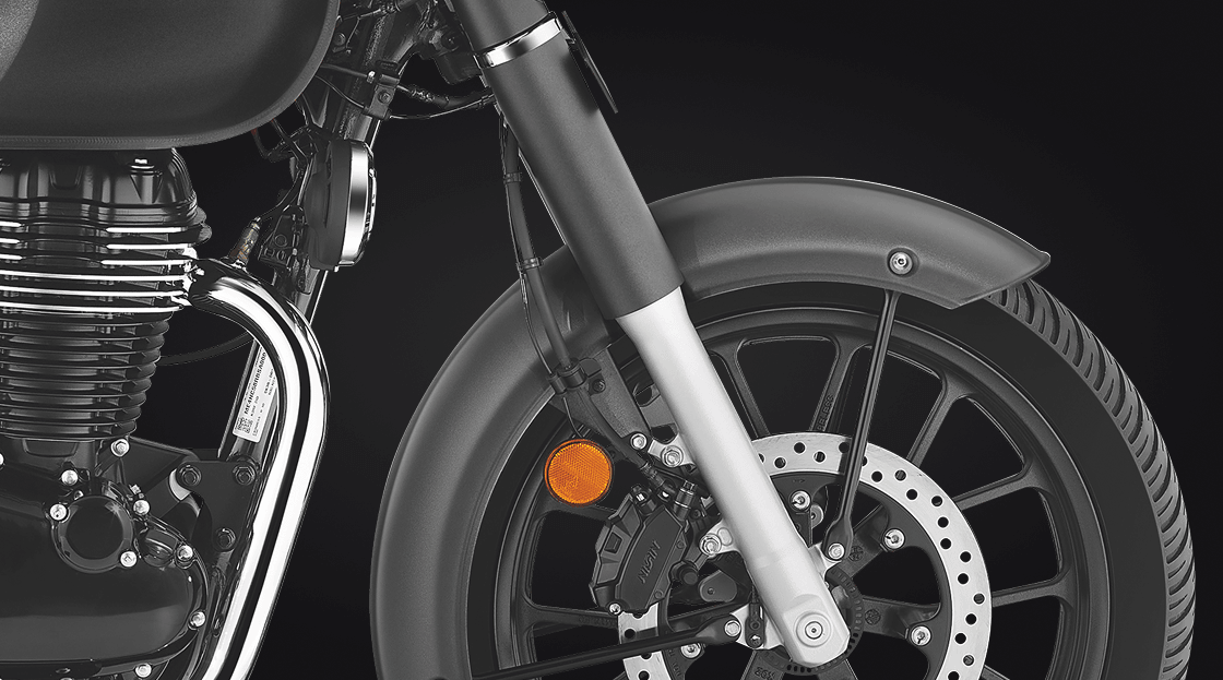 Telescopic Front Forks and Twin Hydraulic Shocks