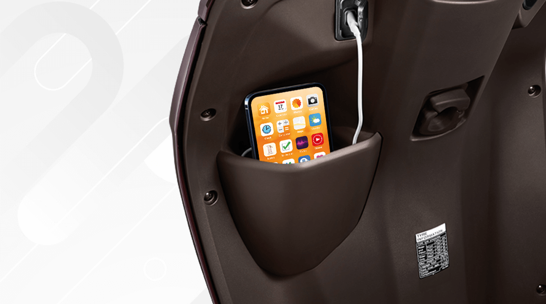 Honda Activa 125 – Open Glove Box — Spacious open glove box.
