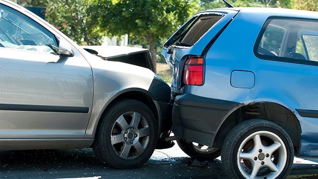Car rear-ending another car