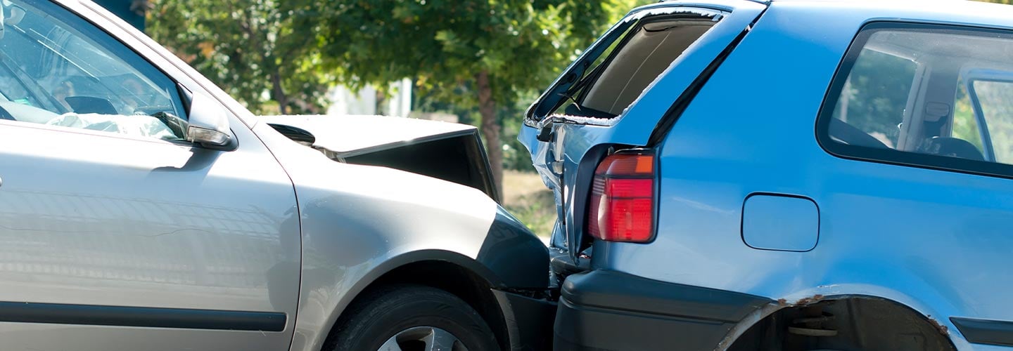 Car rear-ending another car