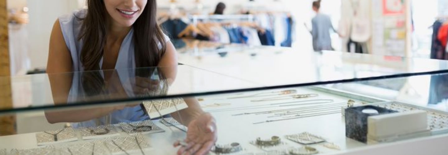 Person shopping in a jewelry store