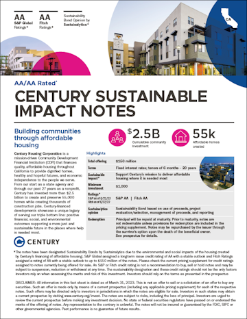 Century Housing Fact Sheet
