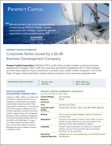 Prospect Capital Fact Sheet