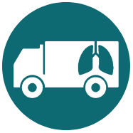 An icon of icare's dust disease care bus