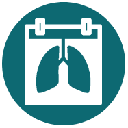 An icon of a hospital scan with a picture of a lung